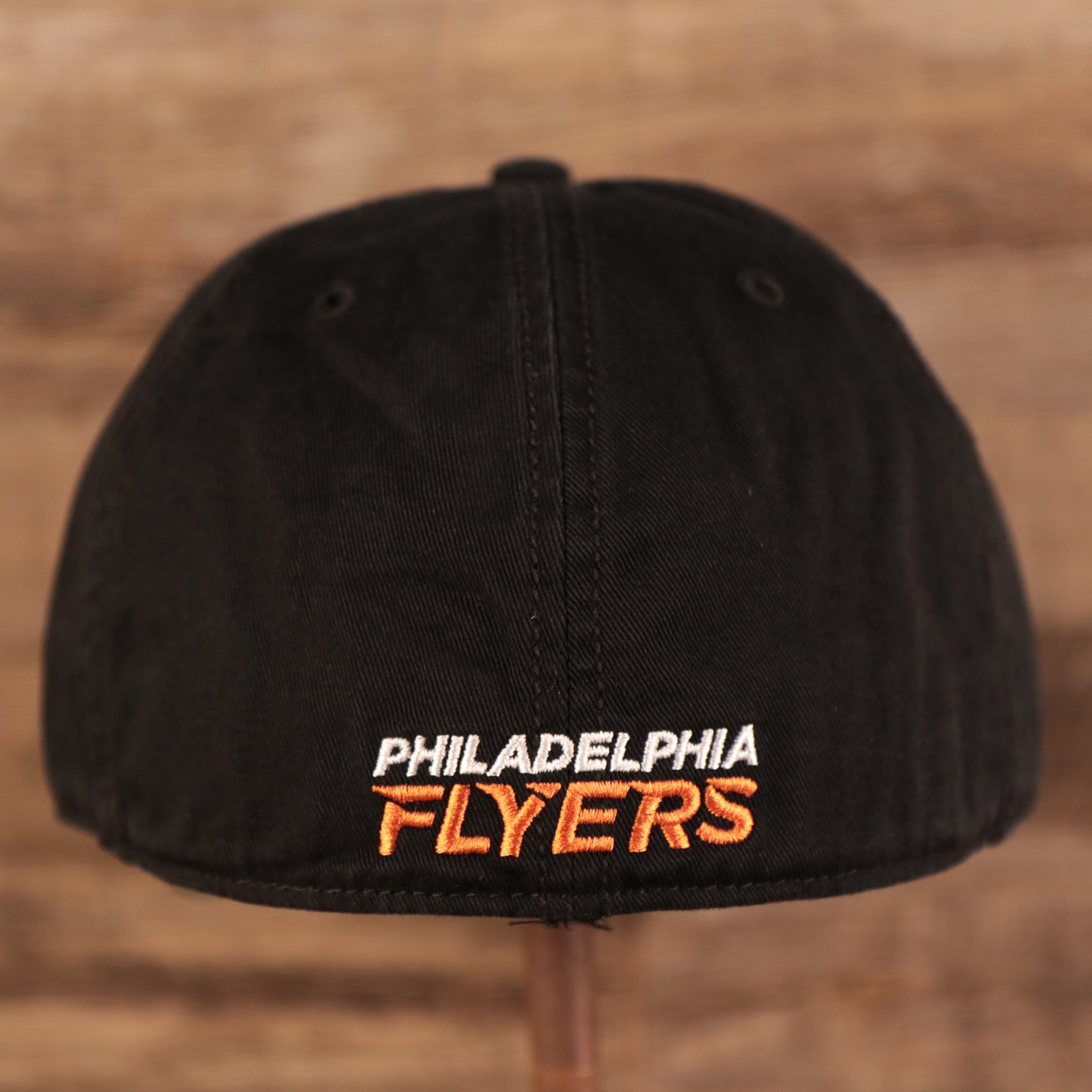 47 BRAND | PHILADELPHIA FLYERS | FLYERS LOGO FRONT | PHILADELPHIA FLYERS LETTERING BACK | FRANCHISE | FITTED HAT | BLACK |