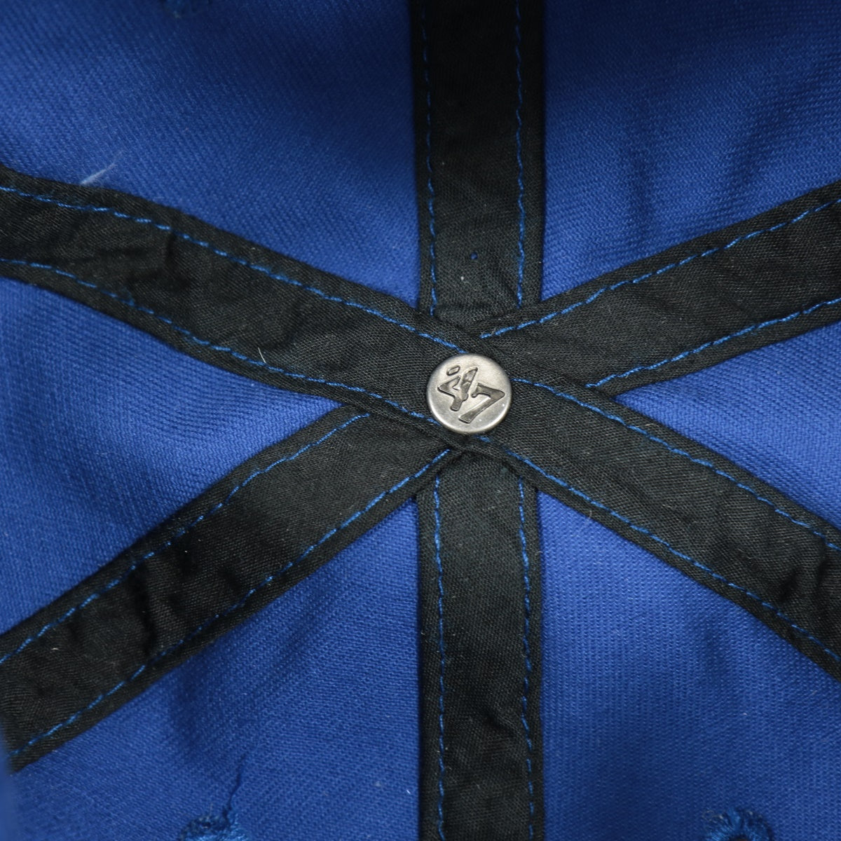 47 taping on the Philadelphia Athletics 1924 Elephant Logo Retro Royal Blue Clean Up Dad Hat