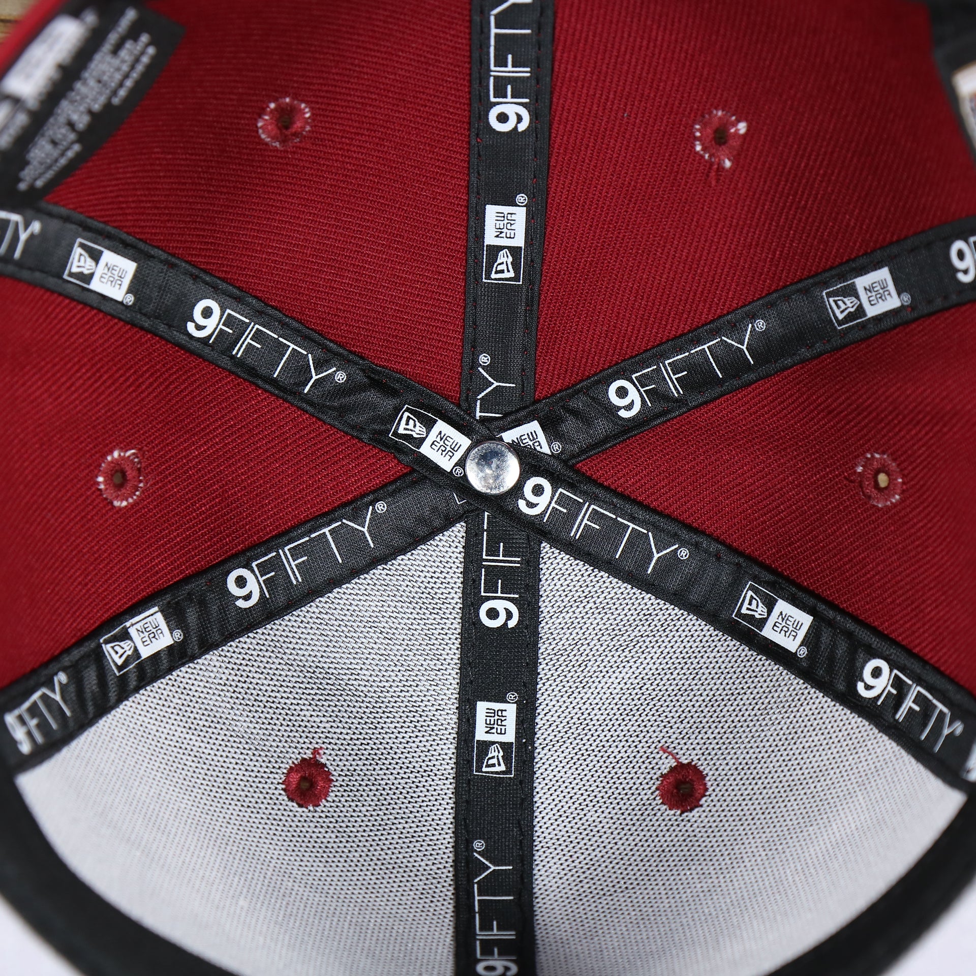 The Inside of the Philadelphia Phillies Team Script Gray Bottom 9Fifty Snapback | Maroon And Grey Snap Cap