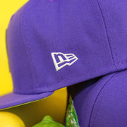 Close up of the New Era flag on the Arizona Diamondbacks Cooperstown 2001 World Series Side Patch "Citrus Pop" Green UV 59Fifty Fitted Cap