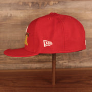 Wearer's left of the Philadelphia Phillies Iced Out Side Patch Bell 1776 Gray Bottom 59Fifty Fitted Cap