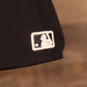 Close up of the batterman logo on the back of the Houston Astros Iced Out Side Patch Cactus Texas Flag Gray Bottom 59Fifty Fitted Cap
