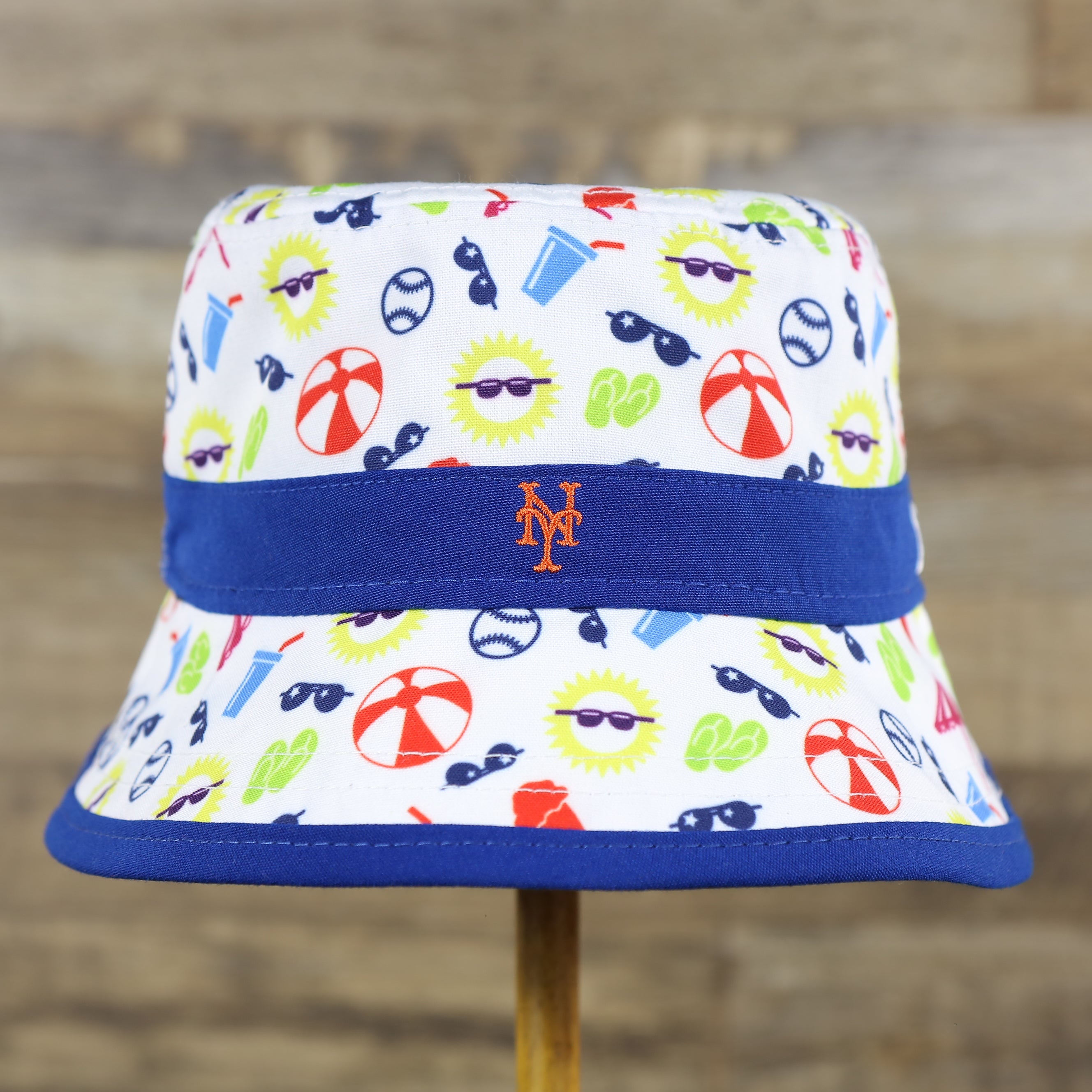 Toddler New Era White New York Mets Spring Training Pattern Bucket Hat