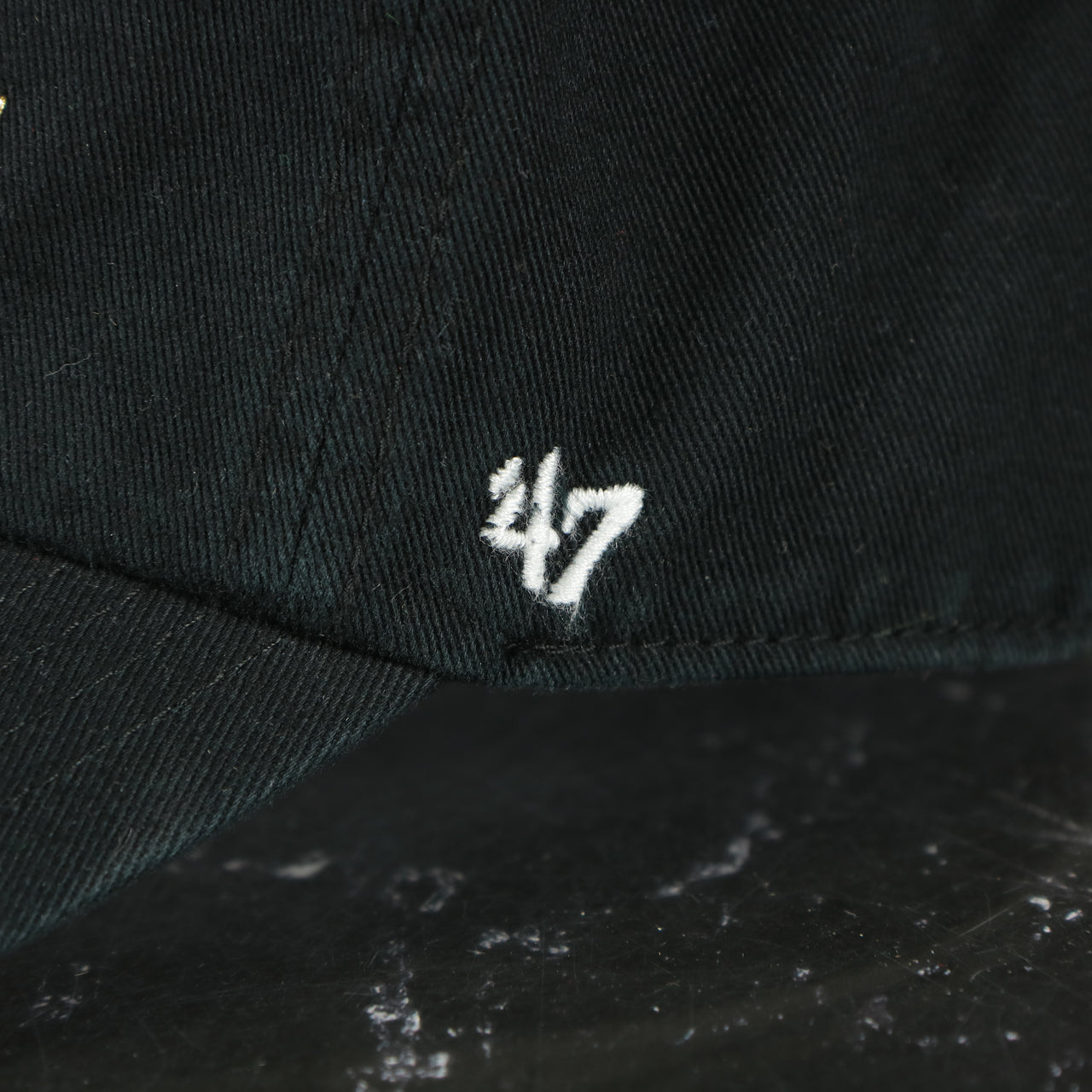 47 brand logo on the  Las Vegas Golden Knights Script Black Dad Hat