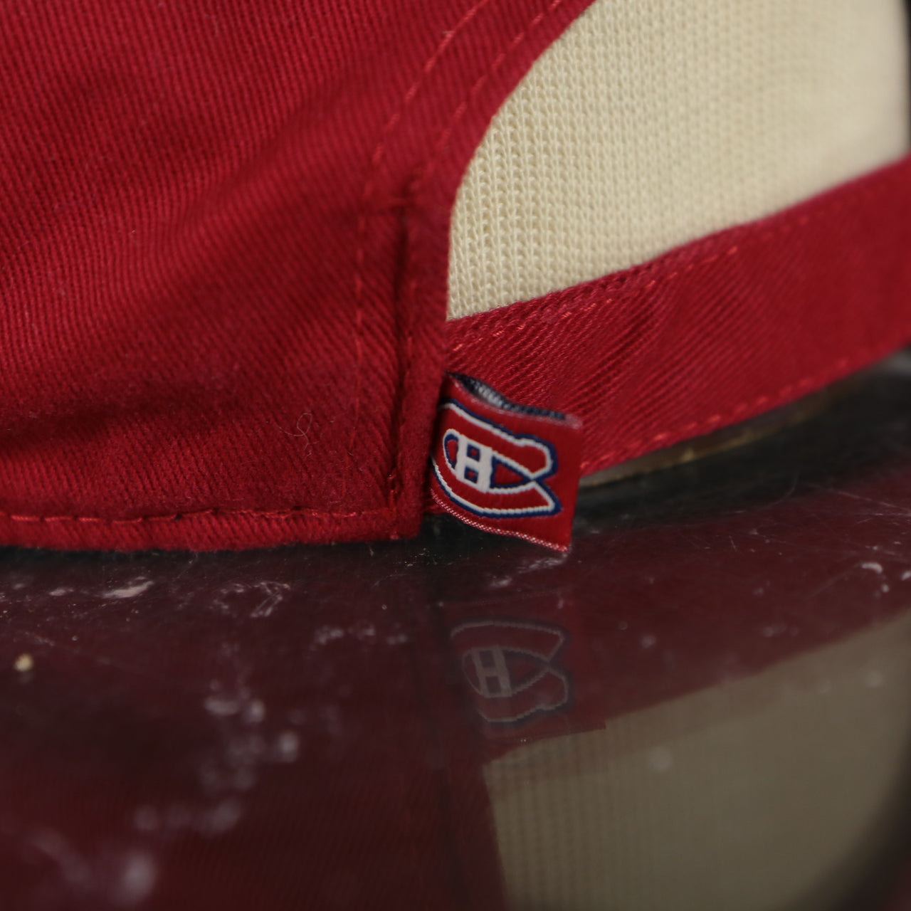 canadiens label on the Montreal Canadiens Red Adjustable Baseball Cap