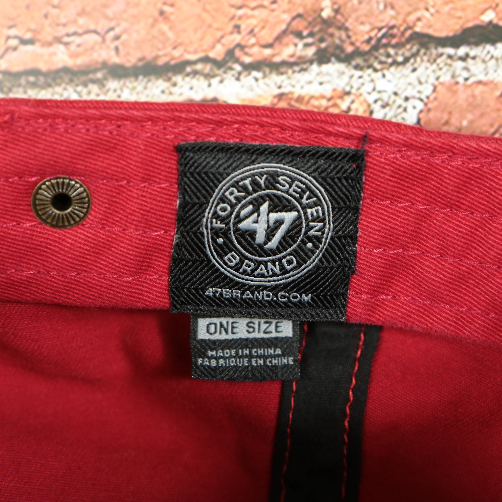 47 brand label on the Montreal Canadiens Red Adjustable Baseball Cap