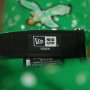 new era label on the Philadelphia Eagles Ladies Throwback Logo Floral Bloom Micro Flower Pattern 9Twenty Dad Hat | Womens Floral Eagles Hat