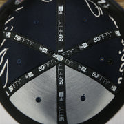new era 59fifty taping on the New York Yankees Cooperstown All Over Side Patch "Historic Champs" Gray UV 59Fifty Fitted Cap | Navy 59Fifty Fitted Cap