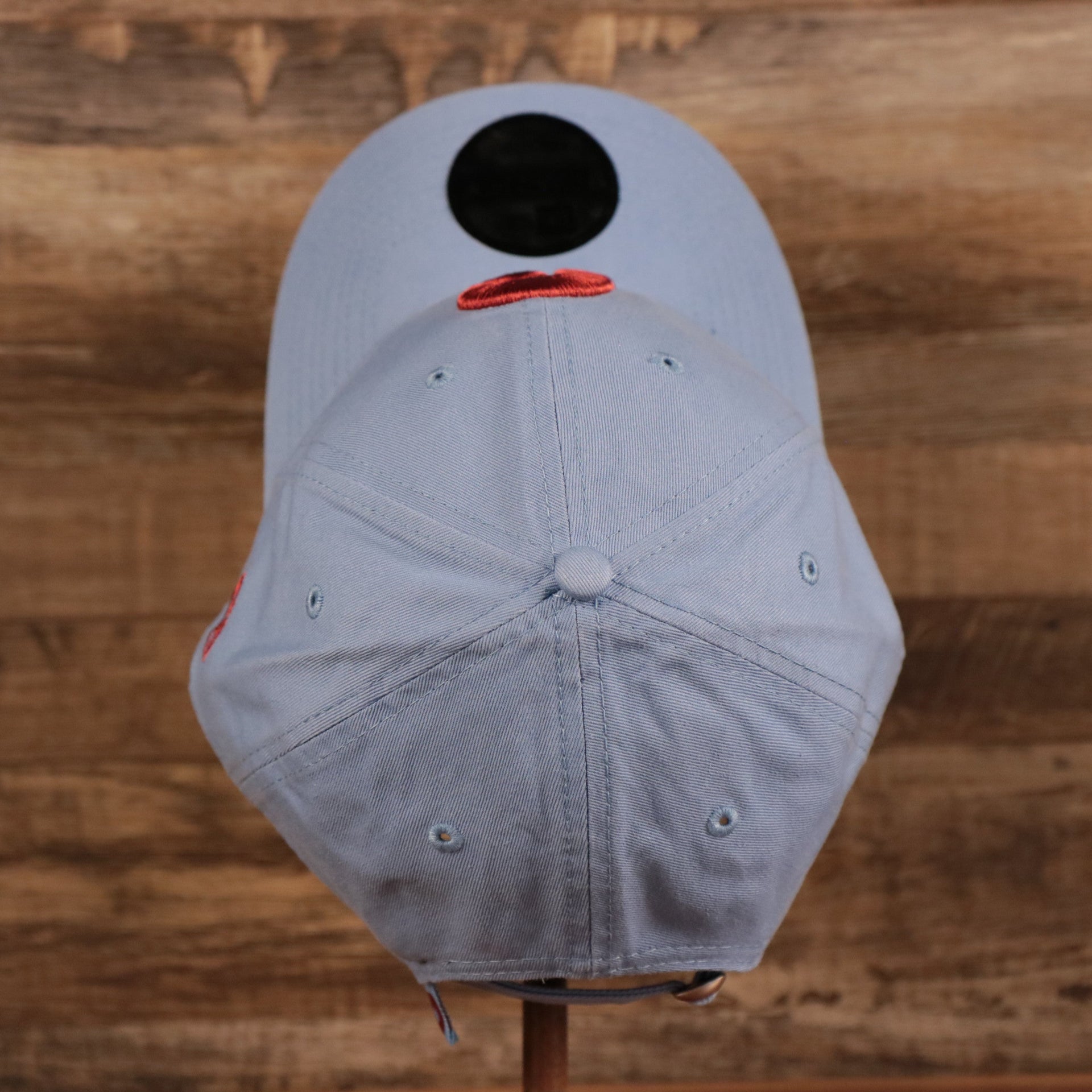 NEW ERA | PHILADELPHIA PHILLIES |  COOPERSTOWN PHILLIES LOGO FRONT | CUSTOM CAP | VINTAGE LOGO CAROLINA BLUE WITH CARDINAL LOGO | 9TWENTY DAD HAT | LIGHT BLUE | OSFM