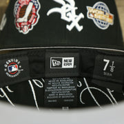 MLB and new era label on the Chicago White Sox Cooperstown All Over Side Patch "Historic Champs" Gray UV 59Fifty Fitted Cap | Black 59Fifty Fitted Cap