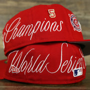 right and left wearer's side of the Cincinnati Reds Cooperstown All Over Side Patch "Historic Champs" Gray UV 59Fifty Fitted Cap | Reds 59Fifty Fitted Cap