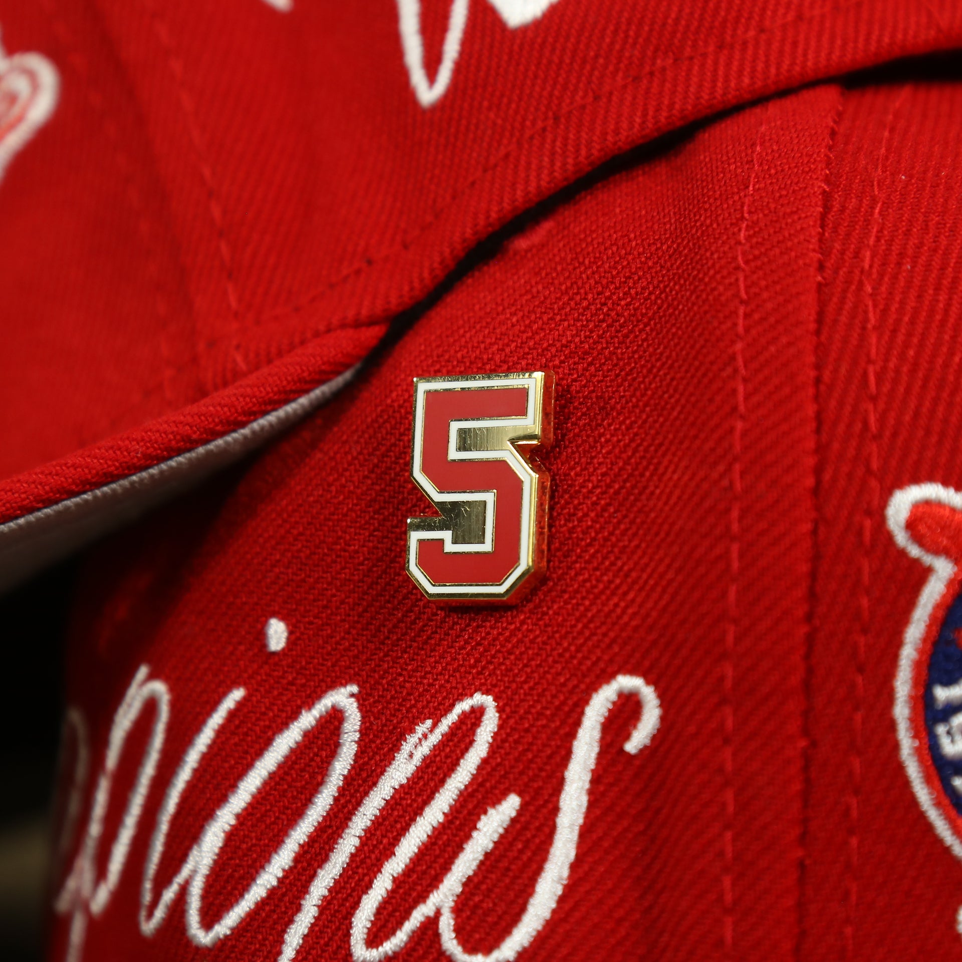 world series pin on the Cincinnati Reds Cooperstown All Over Side Patch "Historic Champs" Gray UV 59Fifty Fitted Cap | Reds 59Fifty Fitted Cap