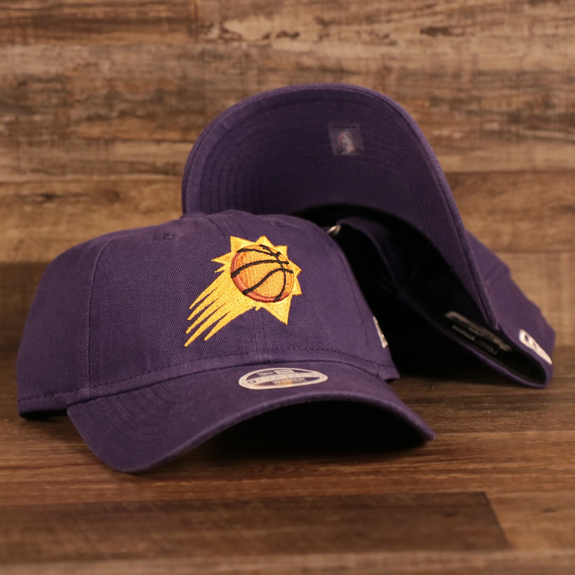 NEW ERA | PHOENIX SUNS | BASKETBALL WITH YELLOW SHINE PATCH FRONT | CORE CLASSIC | 9TWENTY WOMEN | DAD HAT | PURPLE | WOMEN OSFM