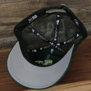 Grey under visor of the Oakland Athletics 2022 MLB Batting Practice On-Field Spring Training 9Twenty Trucker Dad Hat