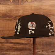 Wearer's left of the Brooklyn Nets City Transit All Over Side Patch Gray Bottom 59Fifty Fitted Cap