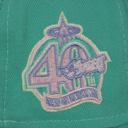 side patch on the Anaheim Angels 40th Anniversary Side Patch Pink Bottom 59Fifty Fitted Cap | Mint
