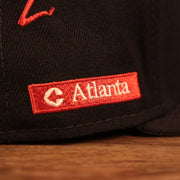Close up of the Atlanta street sign on the Atlanta Braves City Transit All Over Side Patch Gray Bottom 59Fifty Fitted Cap