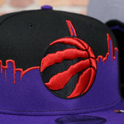 raptors logo on the Toronto Raptors City Skyline Side Patch 9Fifty Snapback Hat | Toronto Skyline 950