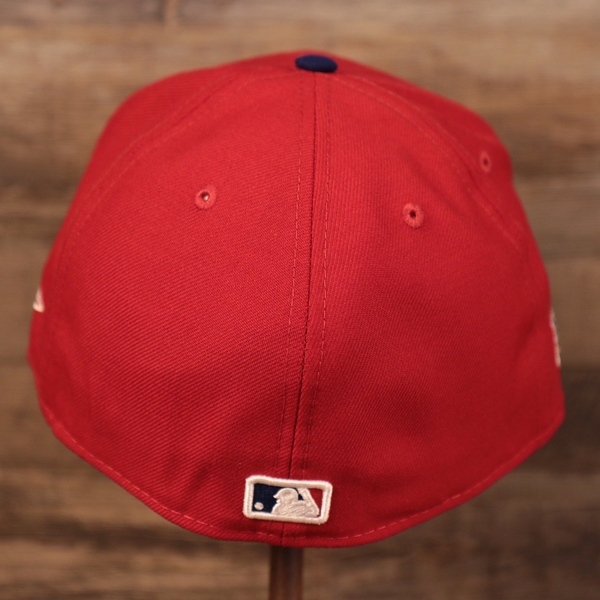 Back of the Philadelphia Phillies 1996 All Star Game Crystal Side Patch Icy Blue Bottom 59Fifty Fitted Cap
