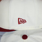 New Era logo on the wearer's left of the Philadelphia Phillies Cooperstown Retro Logo 1980 World Series Champion Side Patch Grey UV 59Fifty Fitted Cap | Chrome/Maroon nohiosafariclub Exclusive