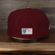 back of the Philadelphia Phillies 1980 World Series Glow In The Dark Pink Brim 59fifty Cap | Maroon