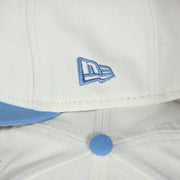 New Era logo on the Philadelphia Phillies Cooperstown Jersey Script Wordmark 1996 All Star Game Side Patch Grey UV 59Fifty Fitted Cap | Chrome/Powder Blue Cap Swag Exclusive