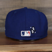 back of the Los Angeles Lakers All Over Paisley Bandana Pattern Grey Bottom 5950 Fitted Cap | Blue