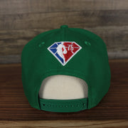 back of the Boston Celtics 2021 City Edition Vintage Grey Bottom 9Fifty Snapback | Green