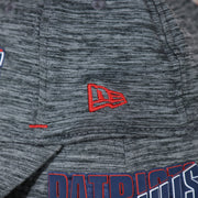 new era logo on the Patriots 2020 Training Camp Flexfit | New England Patriots 2020 On-Field Grey Training Camp Stretch Fit