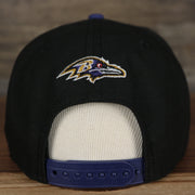 back of the Baltimore Ravens 2022 NFL Draft 9Fifty Grey Bottom On-Field Snapback | Black