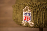 Eagles Youth Beanie | Philadelphia Eagles 2019 Salute To Service Beanie the military awareness ribbon is a camo ribbon and has the nfl shield in front of it