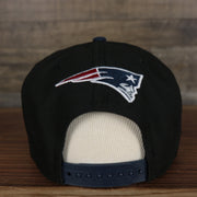 back of the  New England Patriots 2022 NFL Draft 9Fifty Grey Bottom On-Field Snapback | Black