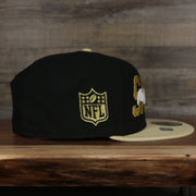 wearers right side of the New Orleans Saints 2022 NFL Draft 9Fifty Grey Bottom On-Field Snapback | Black