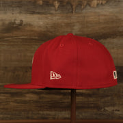 Wearer's left of the Philadelphia Phillies Glow In The Dark 100th Anniversary Teal Bottom Side Patch 59Fifty Fitted Cap