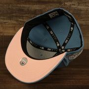 Pink bottom of the New York Yankees Glow In The Dark 27x World Series Champs Patch Pink Bottom Side Patch 59Fifty Fitted Cap