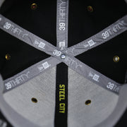 39thirty taping on the Pittsburgh Steelers Onfield NFL Sideline Side Patch 39Thirty Flexfit Cap | Yellow 39Thirty Cap