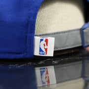 NBA label on the Golden State Warriors NBA Draft 9Twenty Dad Hat With Suede Visor | Royal Blue Baseball Hat