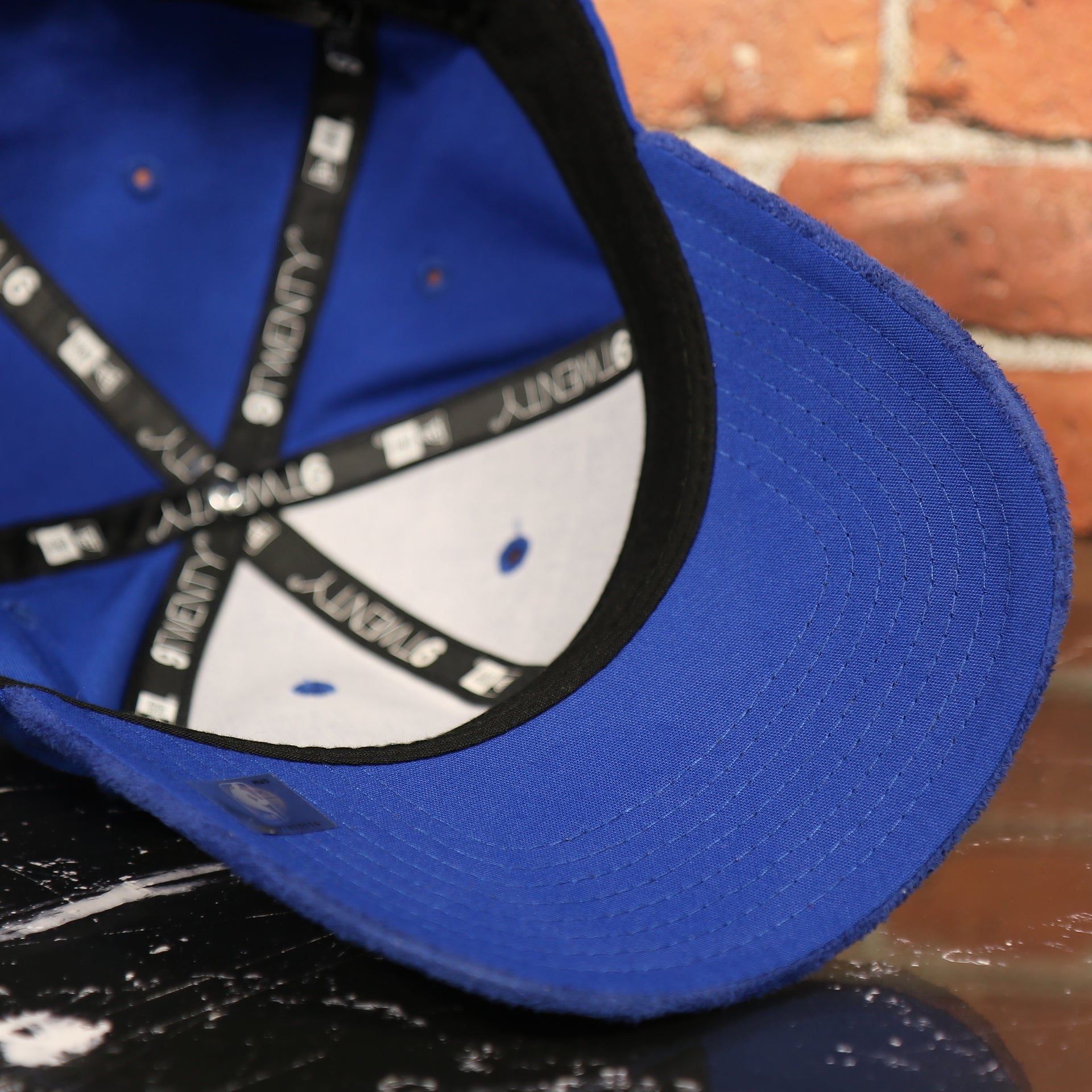 royal blue under visor on the Golden State Warriors NBA Draft 9Twenty Dad Hat With Suede Visor | Royal Blue Baseball Hat