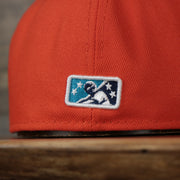 milb logo Wisconsin Timber Rattlers 2022 Cascabeles de Wisconsin Copa On-Field Black Bottom 5950 Fitted Cap | Orange