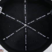 Taping on the interior of the Philadelphia Flyers No Shot Grey Undervisor Black Snapback Hat