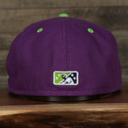 back of the Tri-City Dust Devils 2022 Vineros de Tri-City Copa de la Diversion On-Field Black Bottom 5950 Fitted Cap | Purple