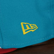 new era logo on the Scranton/Wilkes-Barre Railriders 2022 Vejigantes de Scraton/Wilkes-Barre Copa de la Diversion On-Field Black Bottom 5950 Fitted Cap | Blue/White