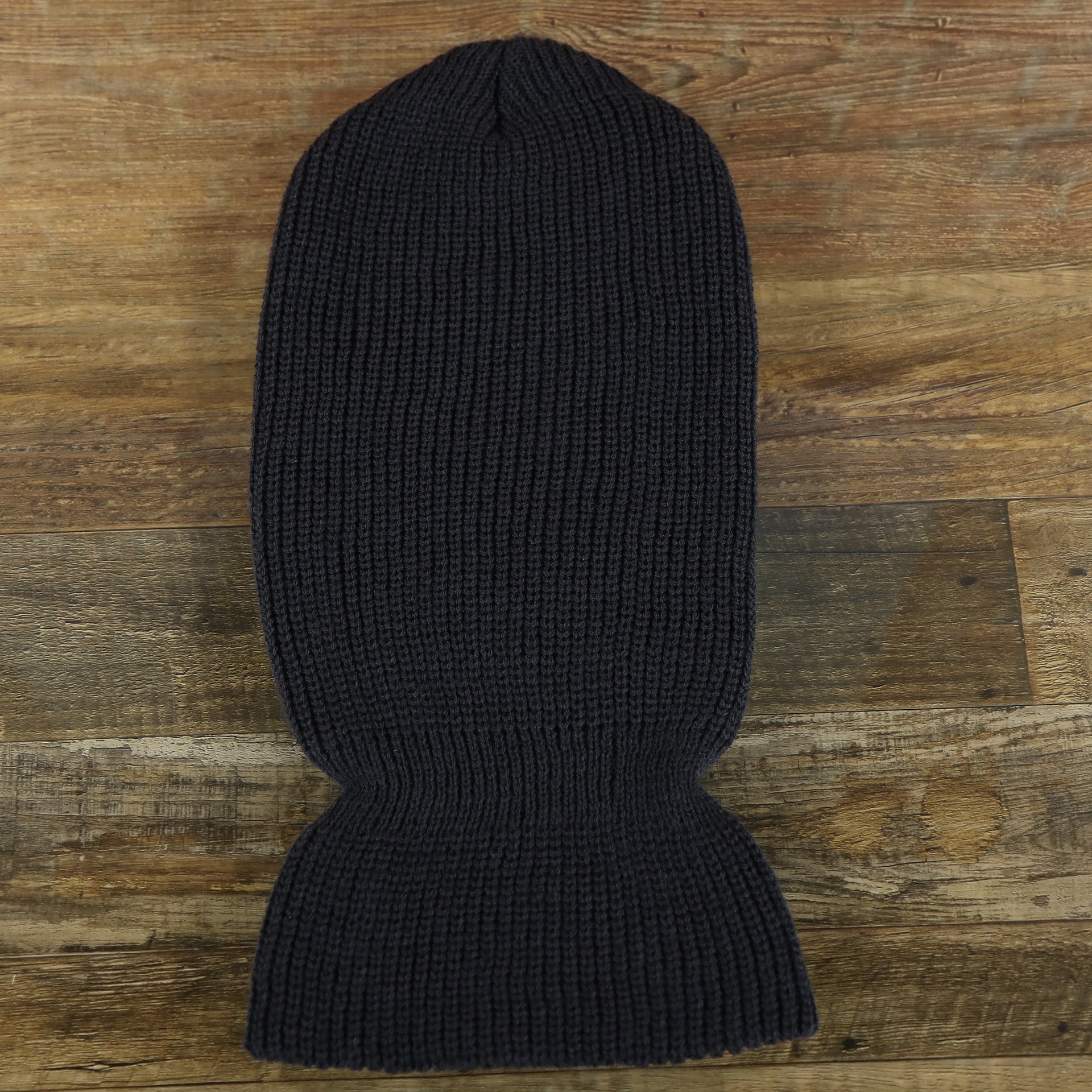 back side of the Navy Blue Snug Fit Three Hole Balaclava | Navy Blue Knit Ski Mask