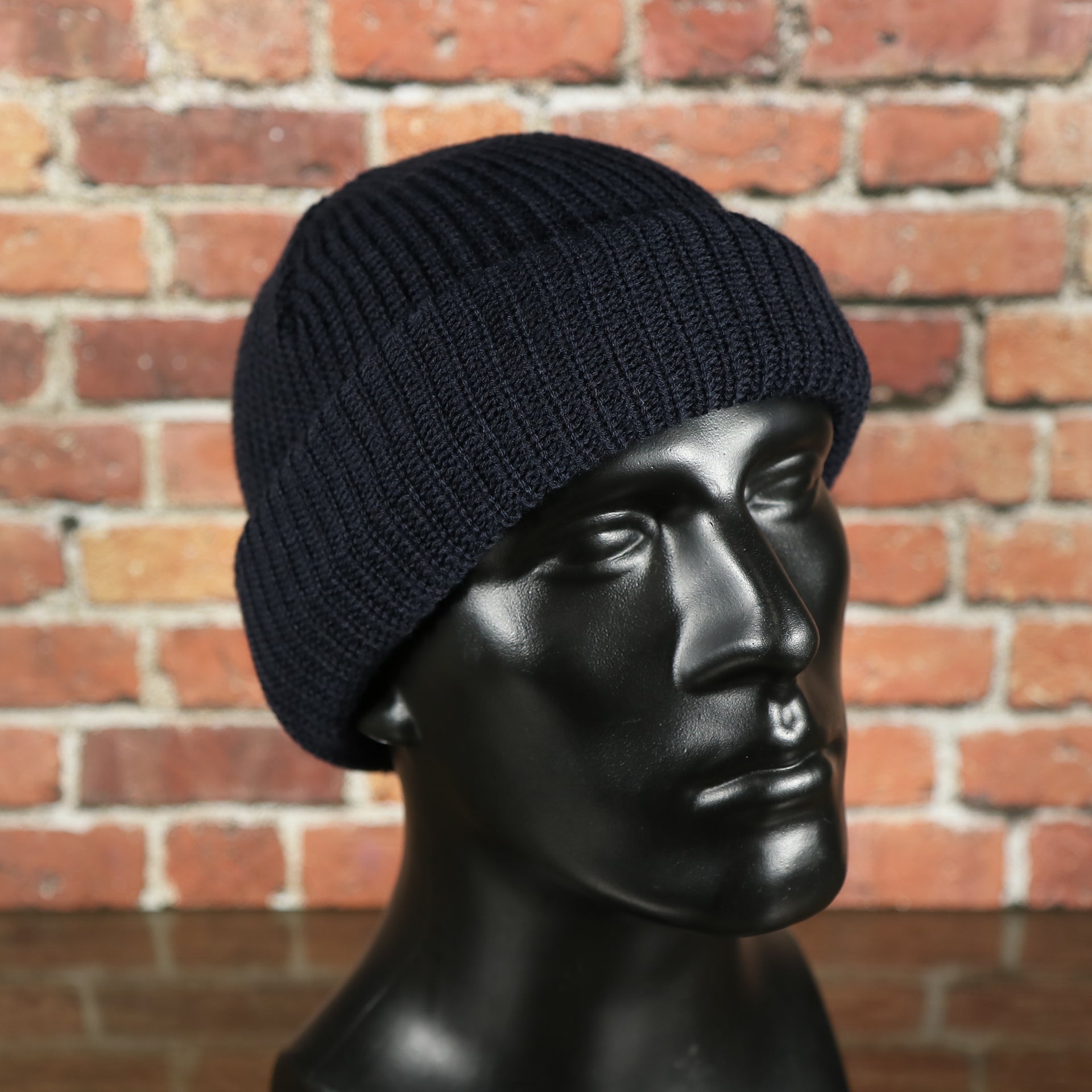folded Navy Blue Snug Fit Three Hole Balaclava | Navy Blue Knit Ski Mask