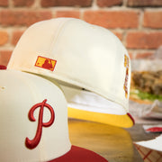 back side of the Philadelphia Phillies Cooperstown 1952 All Star Side Patch Yellow UV 59Fifty Fitted Cap | Chrome/Red | CheeseSteak Pack Cap Swag Exclusive