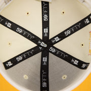 inside taping on the Philadelphia Athletics Cooperstown 1929 World Series Side Patch Yellow UV 59Fifty Fitted Cap | Chrome/Red | CheeseSteak Pack Cap Swag Exclusive