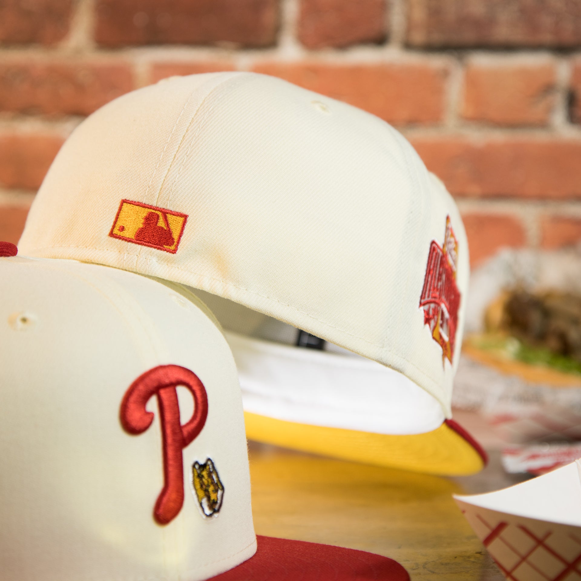 back side of the Philadelphia Phillies Cooperstown 1996 All Star Side Patch Yellow UV 59Fifty Fitted Cap | Chrome/Red | CheeseSteak Pack Cap Swag Exclusive