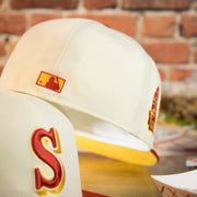 back side of the Seattle Mariners Cooperstown 2007 30th Anniversary Side Patch Yellow UV 59Fifty Fitted Cap | Chrome/Red | CheeseSteak Pack Cap Swag Exclusive