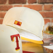 backside of the Texas Rangers Cooperstown 1995 All Star Side Patch Yellow UV 59Fifty Fitted Cap | Chrome/Red | CheeseSteak Pack Cap Swag Exclusive