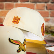 nfl shield on the back of the Philadelphia Eagles Throwback Veterans Stadium Side Patch Yellow UV 59Fifty Fitted Cap | Chrome/Red | CheeseSteak Pack Cap Swag Exclusive